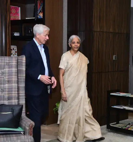 FM Sitharaman meets JPMorgan CEO Jamie Dimon at 11th India Investor Conference