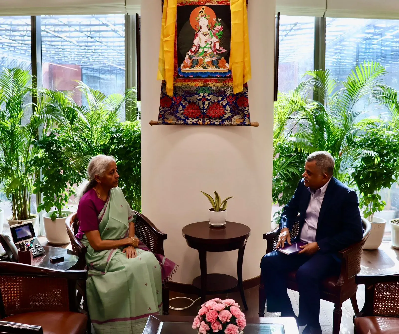 FM Sitharaman meets World Bank Executive Director Neelkanth Mishra
