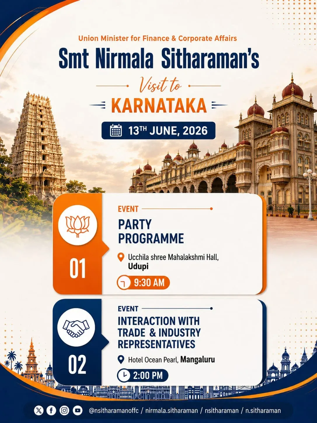 FM Sitharaman to Visit Karnataka on June 13-14