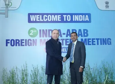 Who are the Foreign Ministers arriving in New Delhi for the second India-Arab meet?