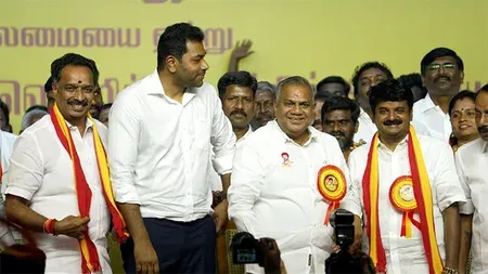 Ex-AIADMK ministers C Vijayabaskar, MR Vijayabaskar join TVK with 15,000 supporters