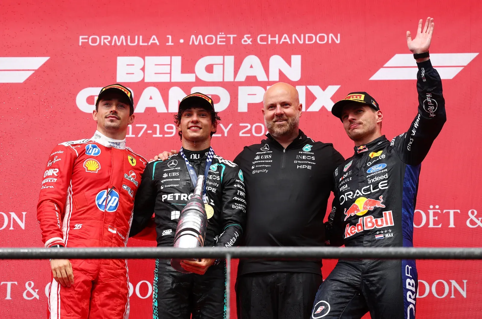 Antonelli overtakes Leclerc to win Belgian GP, doubles F1 title lead