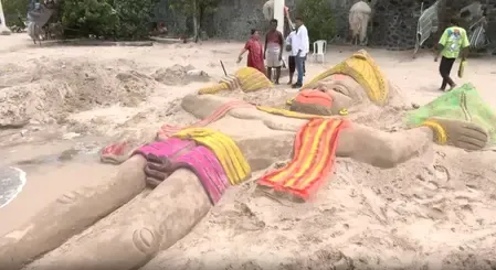 Spectacular Celebrations of Hanuman Jayanti: 15-Foot Sand Art and 7,000 Kg Laddu Highlight Festivities