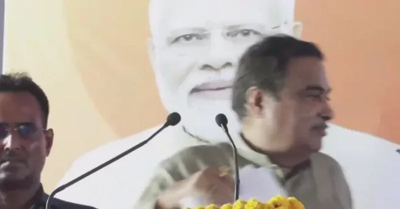 Gadkari addresses public meeting in Kota, Rajasthan