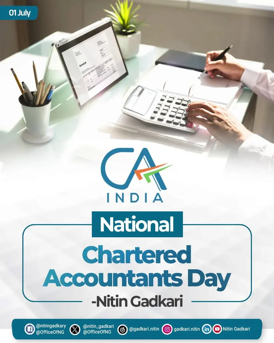 Gadkari Greets CAs on Chartered Accountants Day