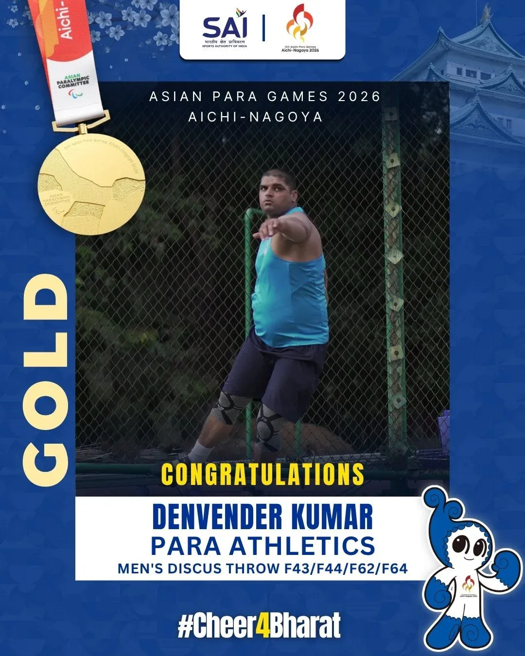 Gadkari hails Devender Kumar's gold in Asian Para Games discus