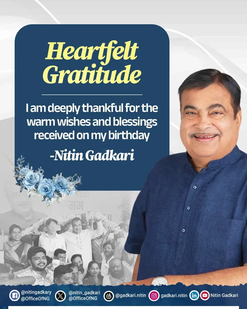Gadkari Thanks Supporters in Brief X Post