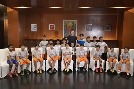 Gautam Gambhir interacts with young footballers in Kolkata 
