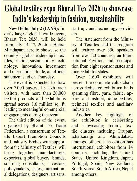 Giriraj Singh: Bharat Tex 2026 to Showcase India's Textile Strength