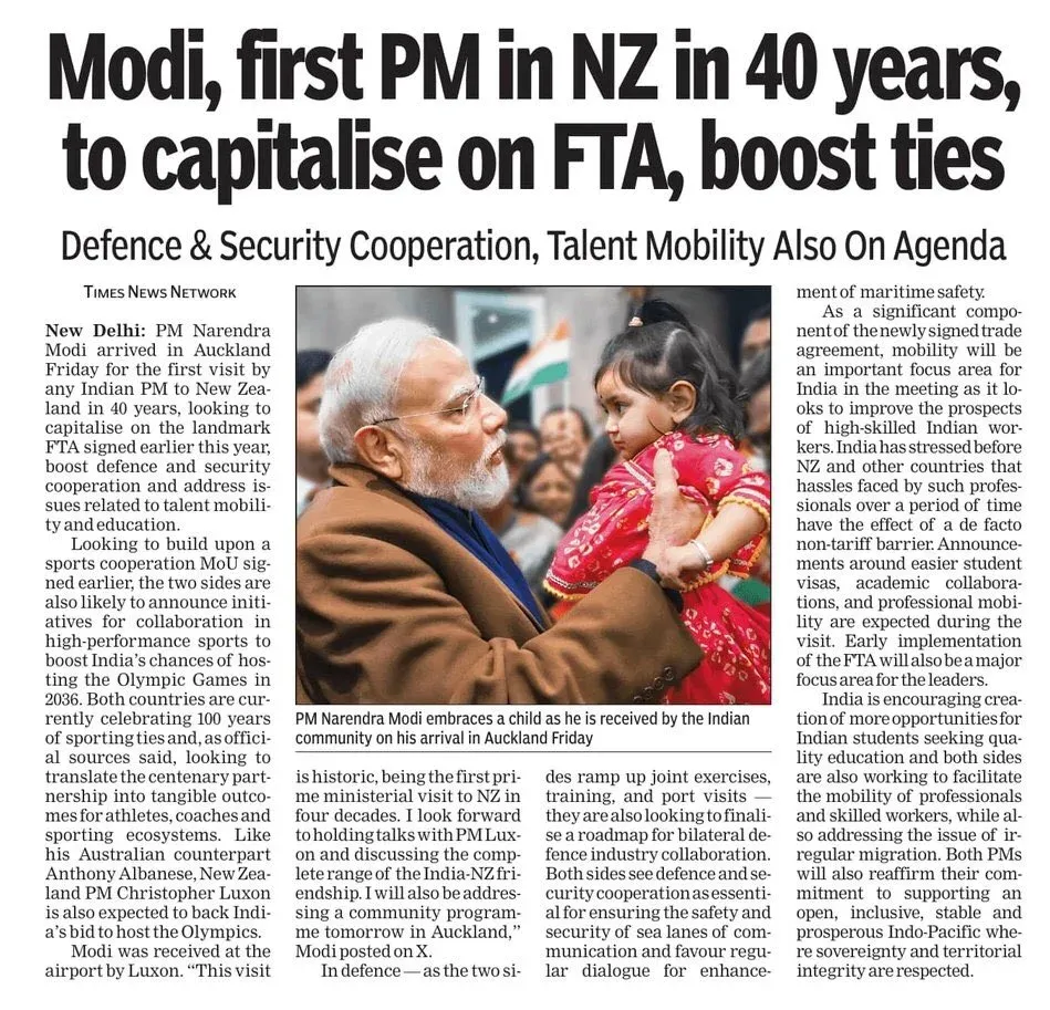 Giriraj Singh Hails PM Modi's New Zealand Visit, FTA Push