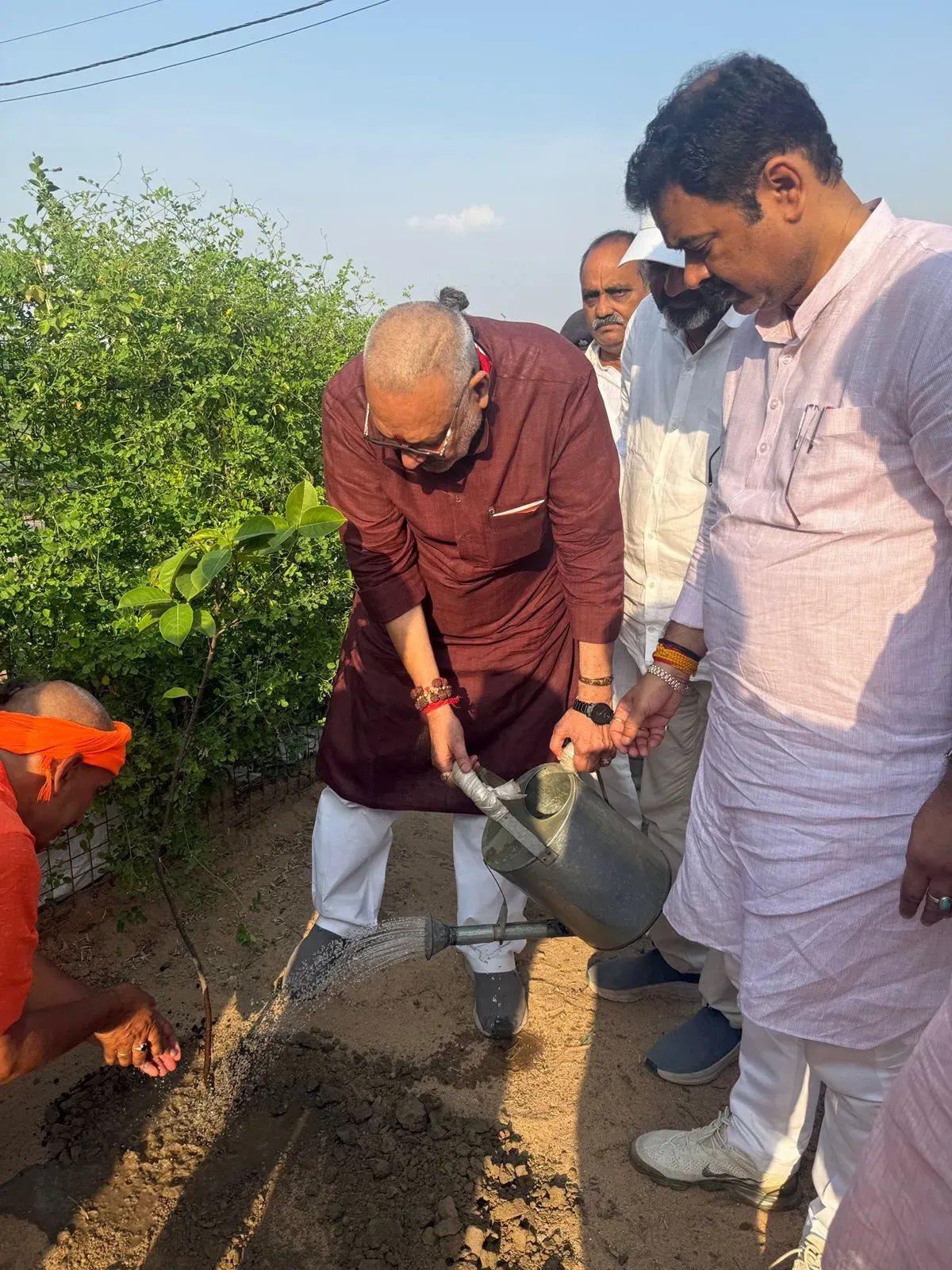 Giriraj Singh Plants Trees Under Ek Ped Maa Ke Naam in Teghra