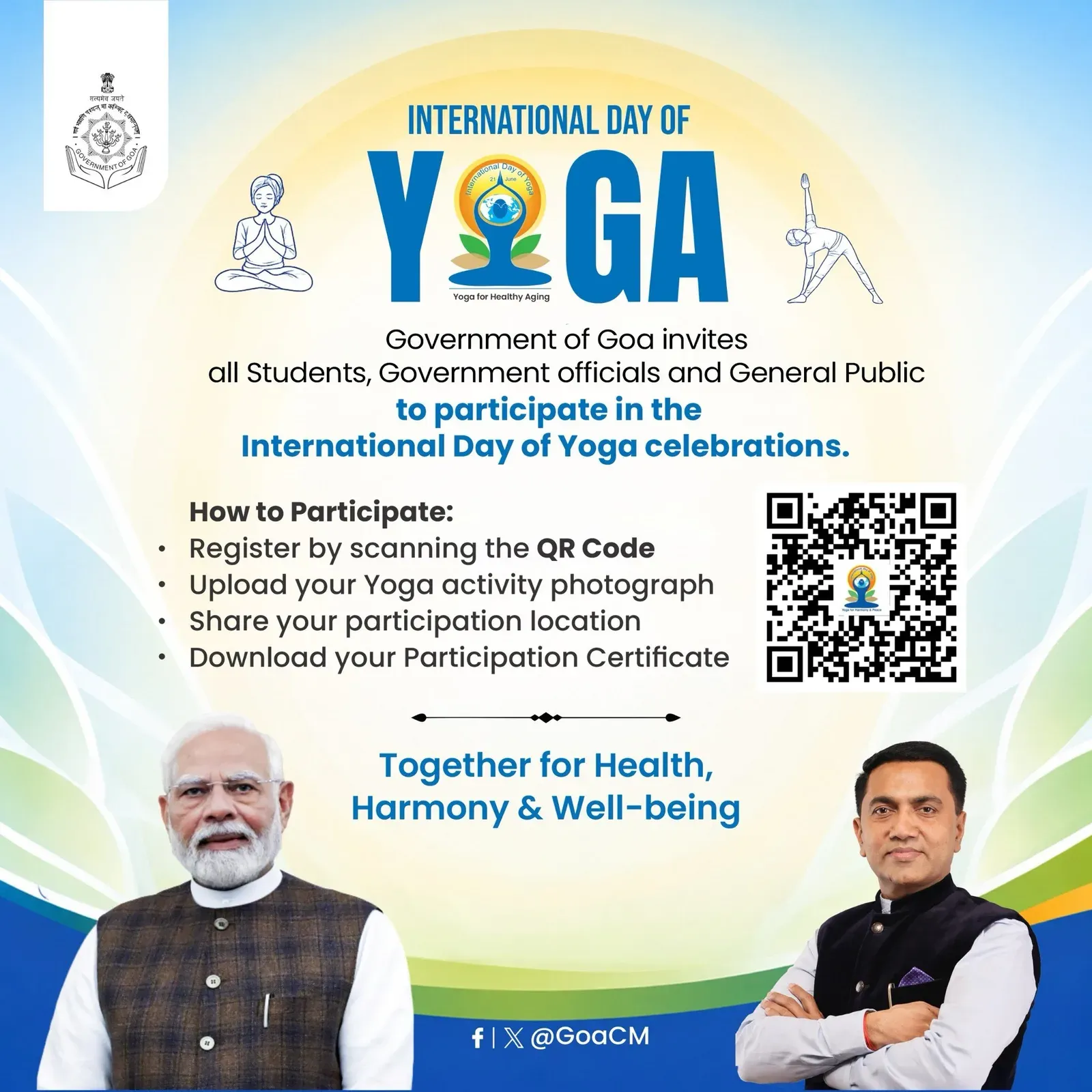 Goa CM Office Invites Students, Officials for Yoga Day 2026