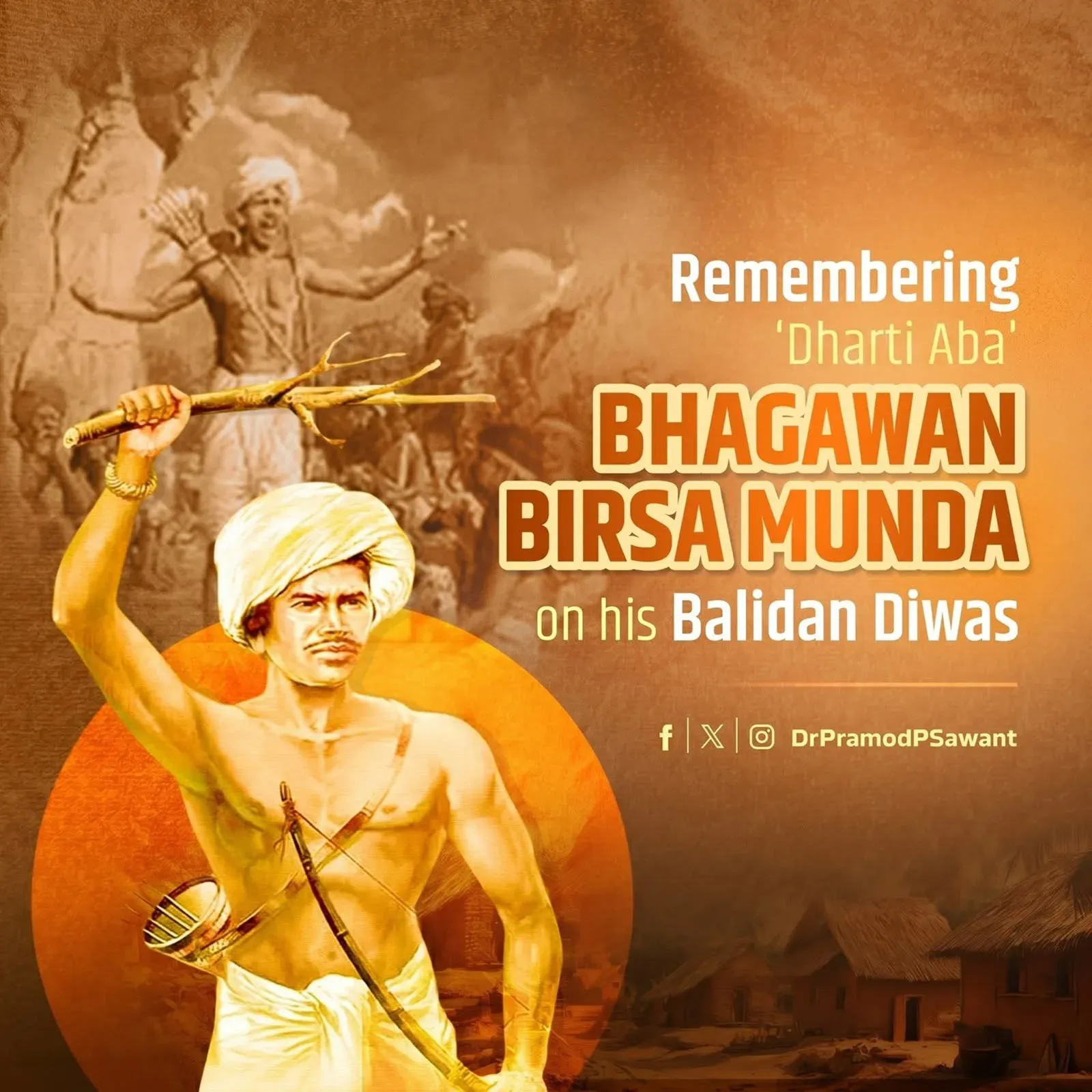 Goa CM Sawant Pays Tribute to Birsa Munda on Balidan Diwas