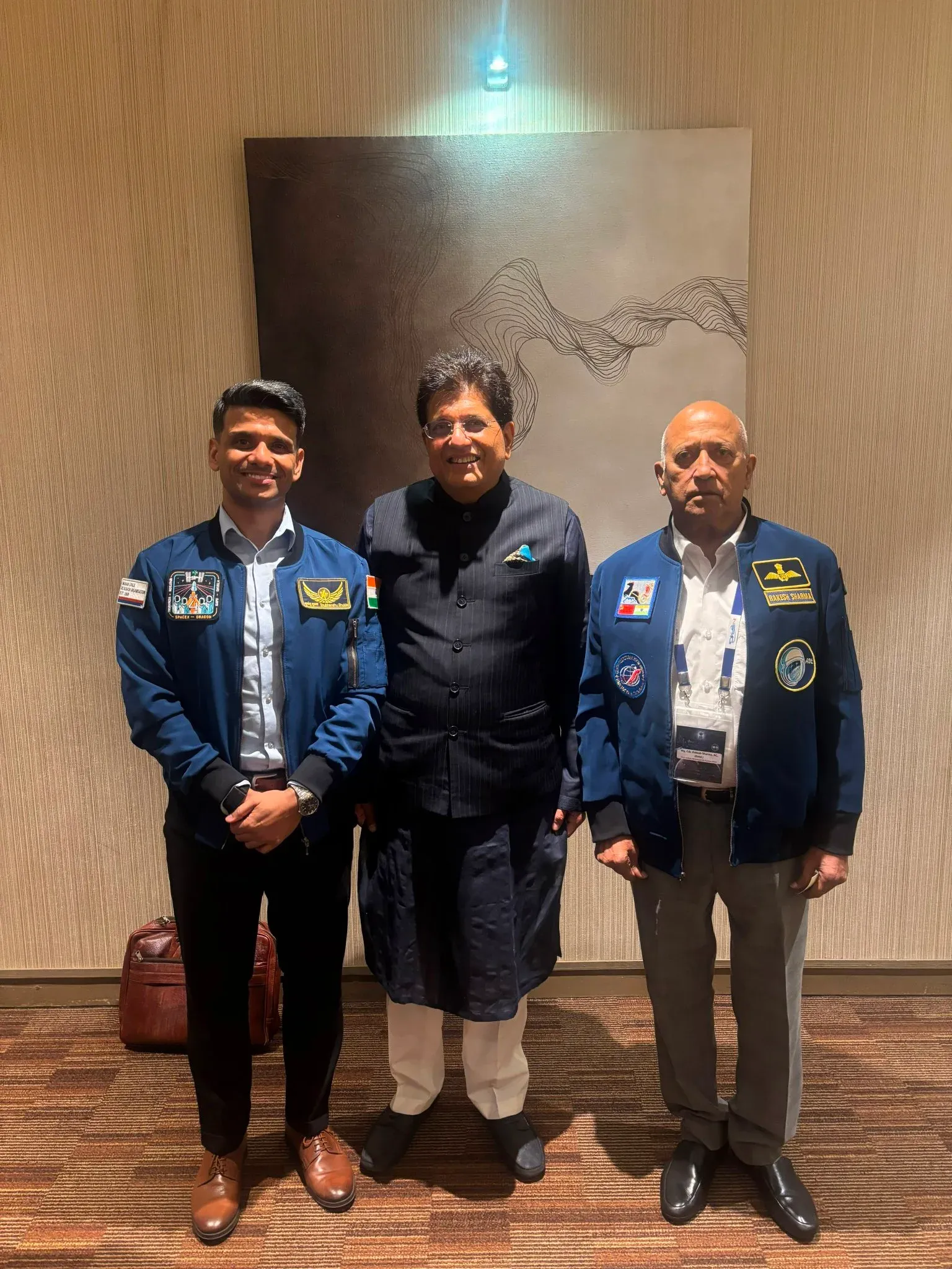 Goyal Meets Rakesh Sharma, Shubhanshu Shukla at IN-SPACe Event
