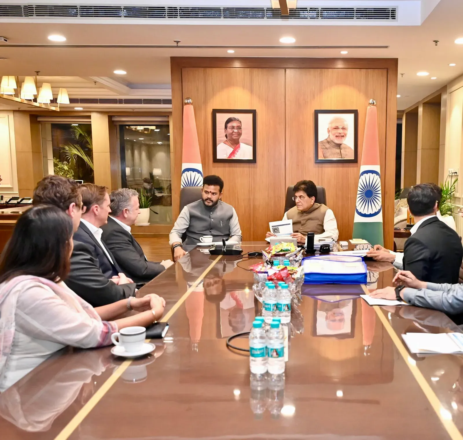 Goyal, Ram Mohan Naidu Meet Lufthansa Technik on India MRO Push