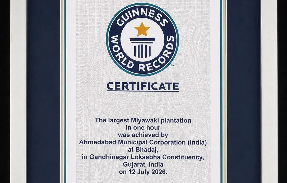 Ahmedabad sets Guinness World Record with 3.61 lakh-tree Miyawaki plantation in one hour