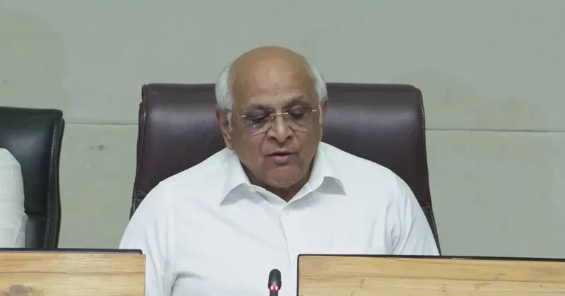 Gujarat CM Bhupendra Patel holds presser on delayed, deficient rain