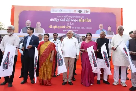 Did Gujarat CM Launch 28 AMTS Electric Buses?