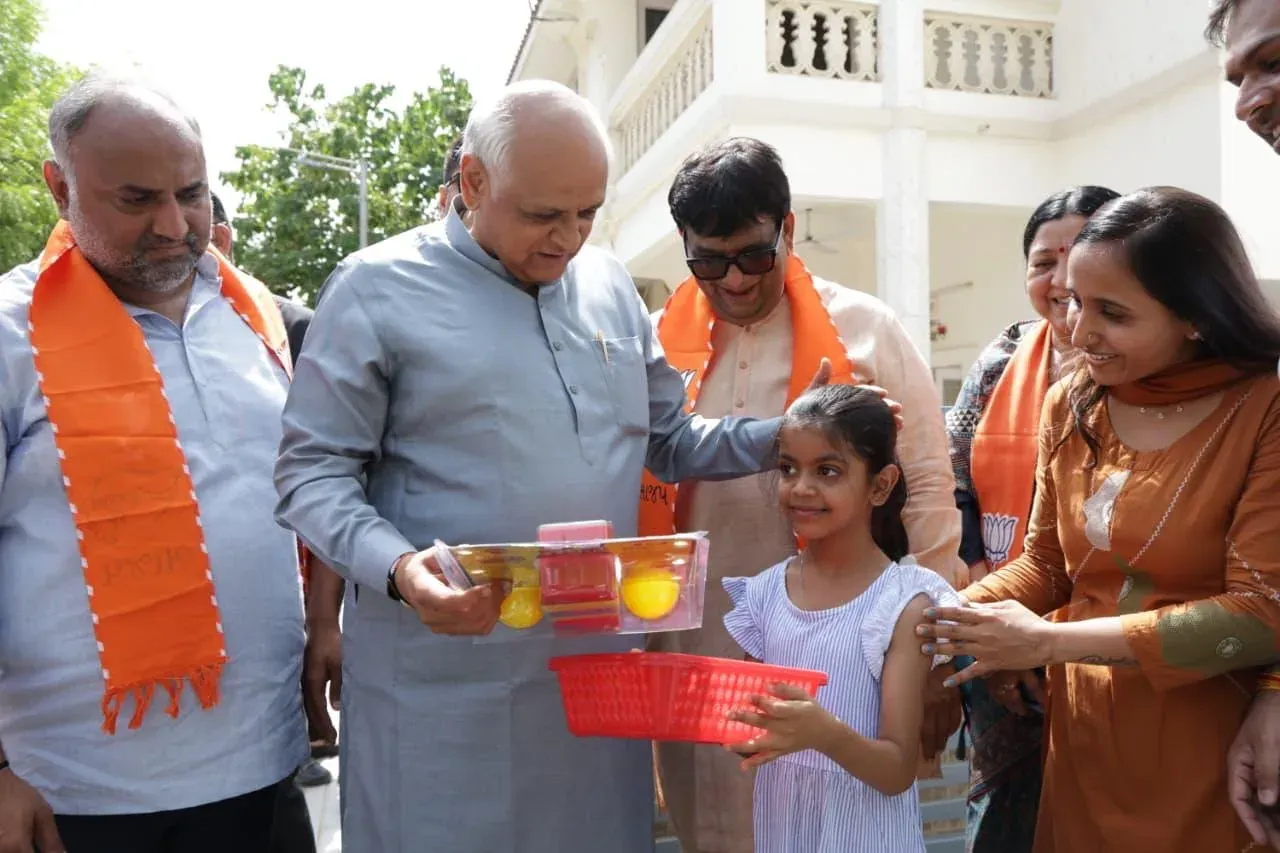 Gujarat CM Bhupendra Patel joins toy drive for underprivileged children in Ahmedabad