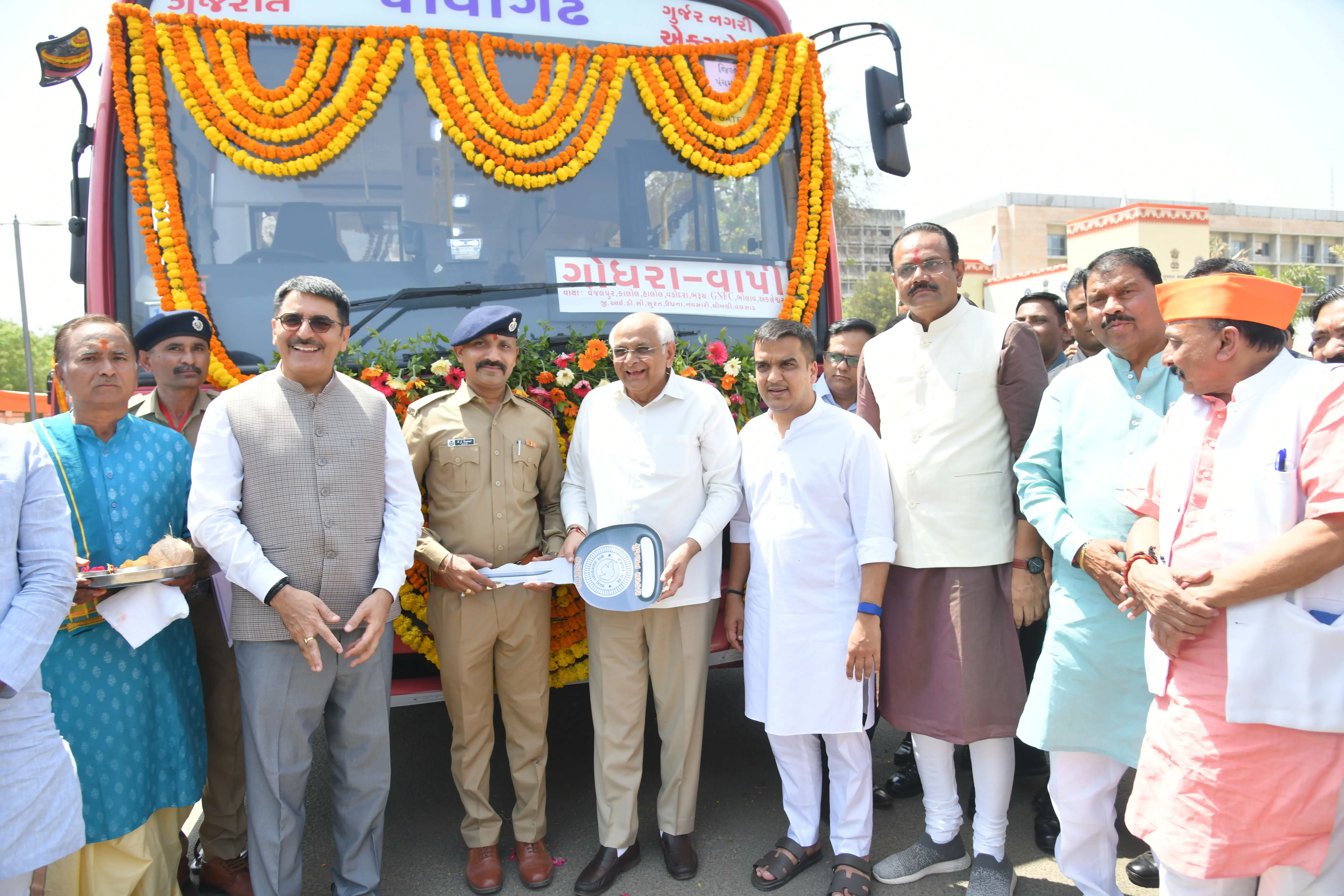 Gujarat's Chief Minister Unveils 182 New GSRTC Buses for Enhanced Connectivity