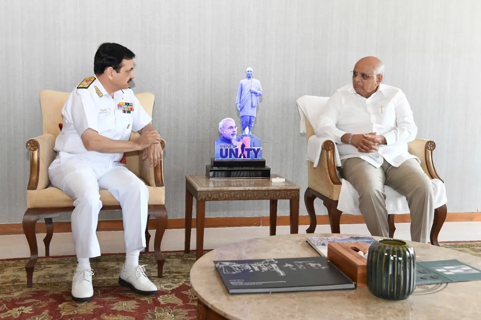Gujarat coastline security: Western Naval Command chief meets CM Bhupendra Patel