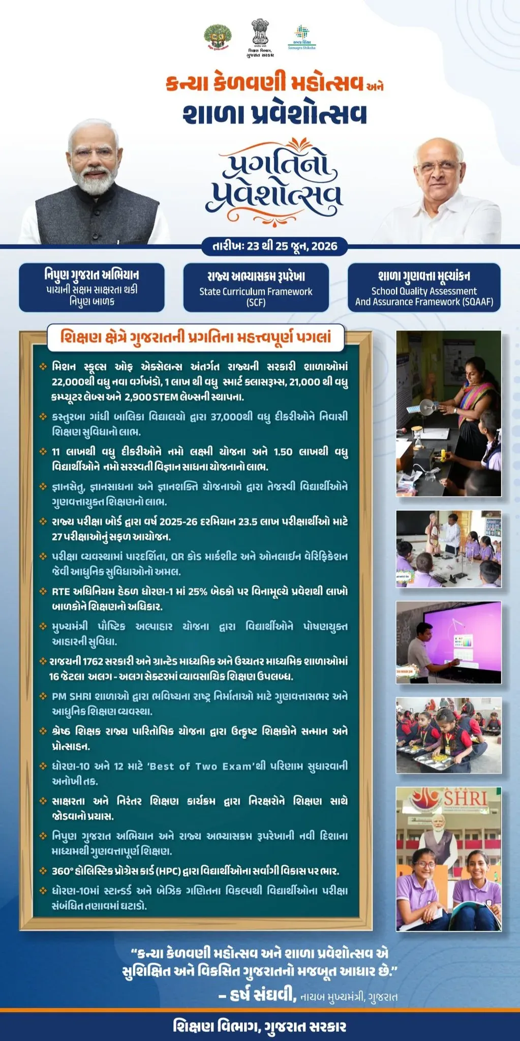 Gujarat CM Office launches 24th Shala Praveshotsav
