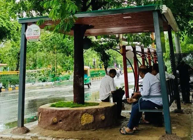 Ahmedabad's first tree-integrated green bus shelter opens in Sabarmati