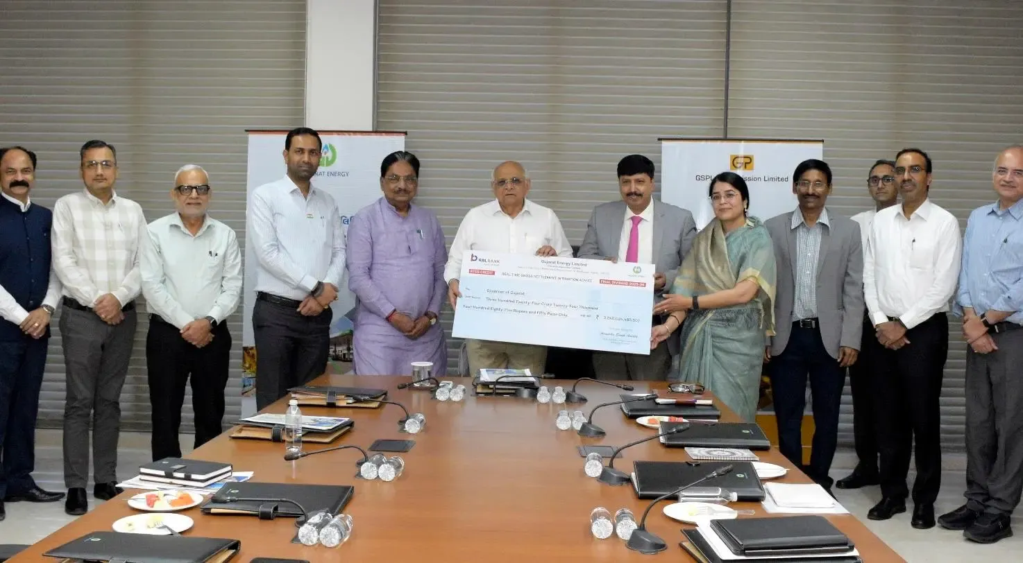 Gujarat govt receives record ₹384.67 crore dividend from GEL, GTL in FY26
