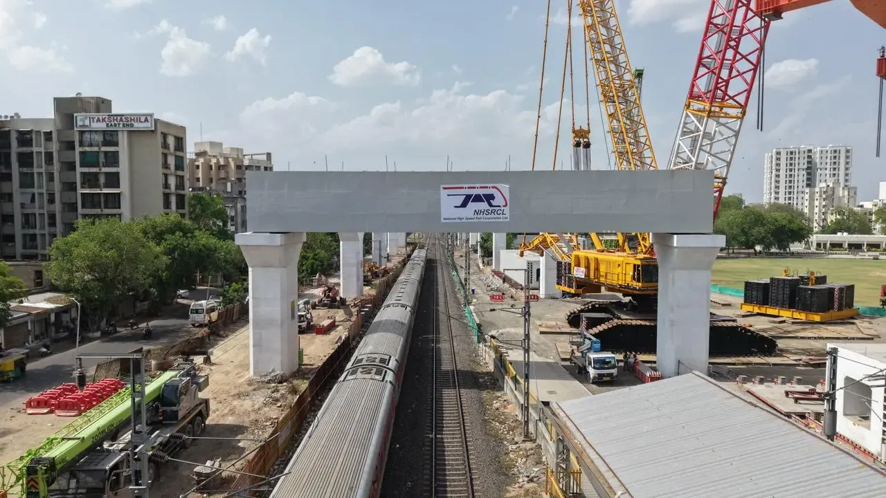 Gujarat Celebrates Launch of Heaviest Beam for Mumbai-Ahmedabad Bullet Train Project