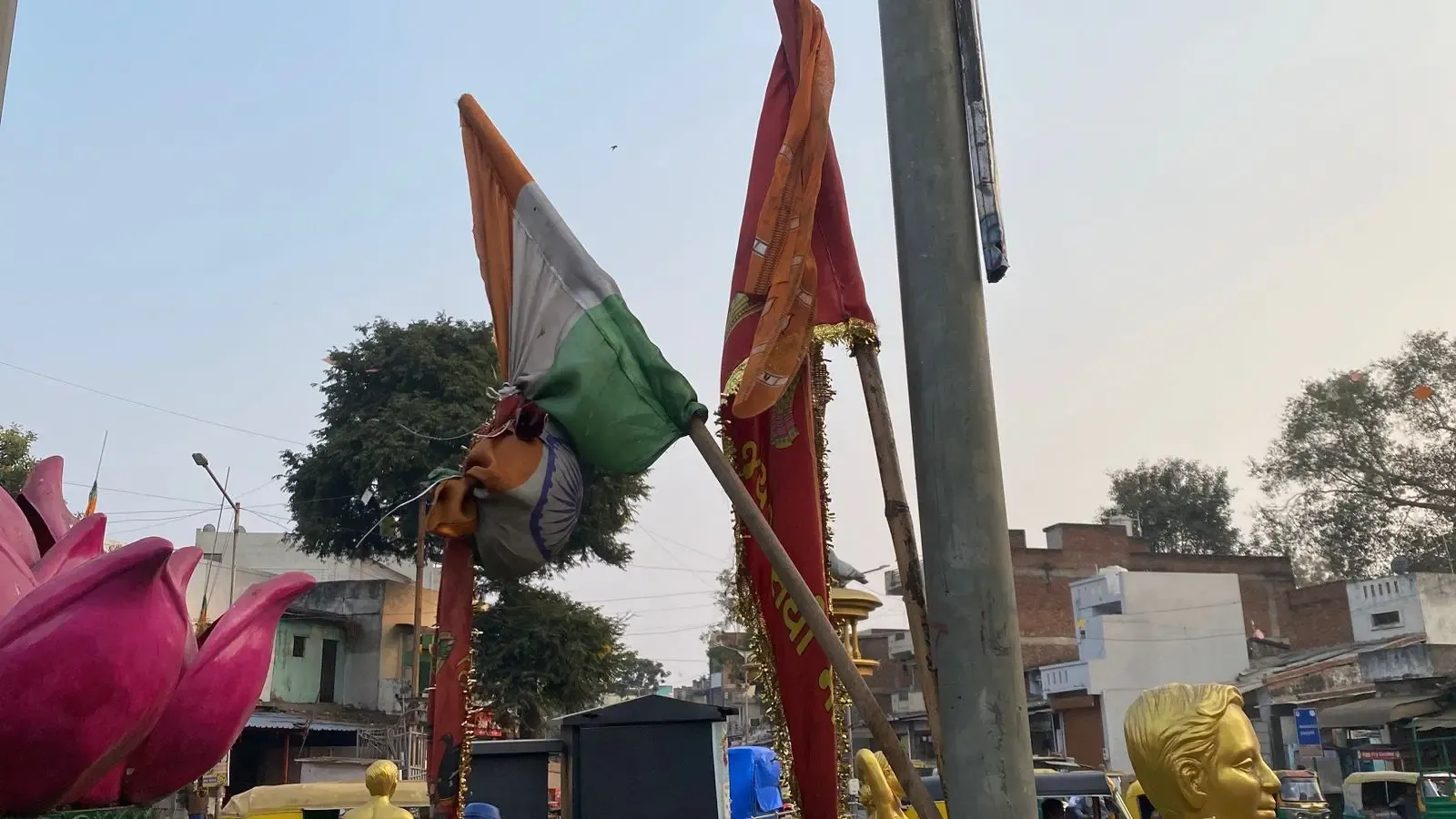 What Happened to the National Flag and Statues Near BJP MLA's Office in Ahmedabad?