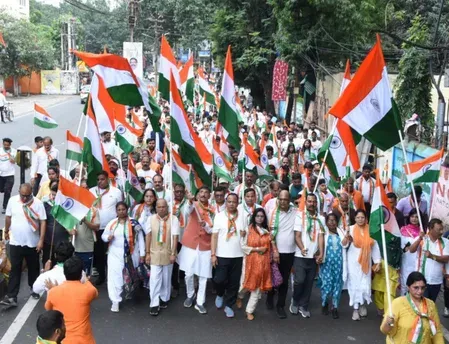 हर घर तिरंगा अभियान के तहत रांची में मोरहाबादी से अल्बर्ट एक्का चौक तक निकाला मार्च