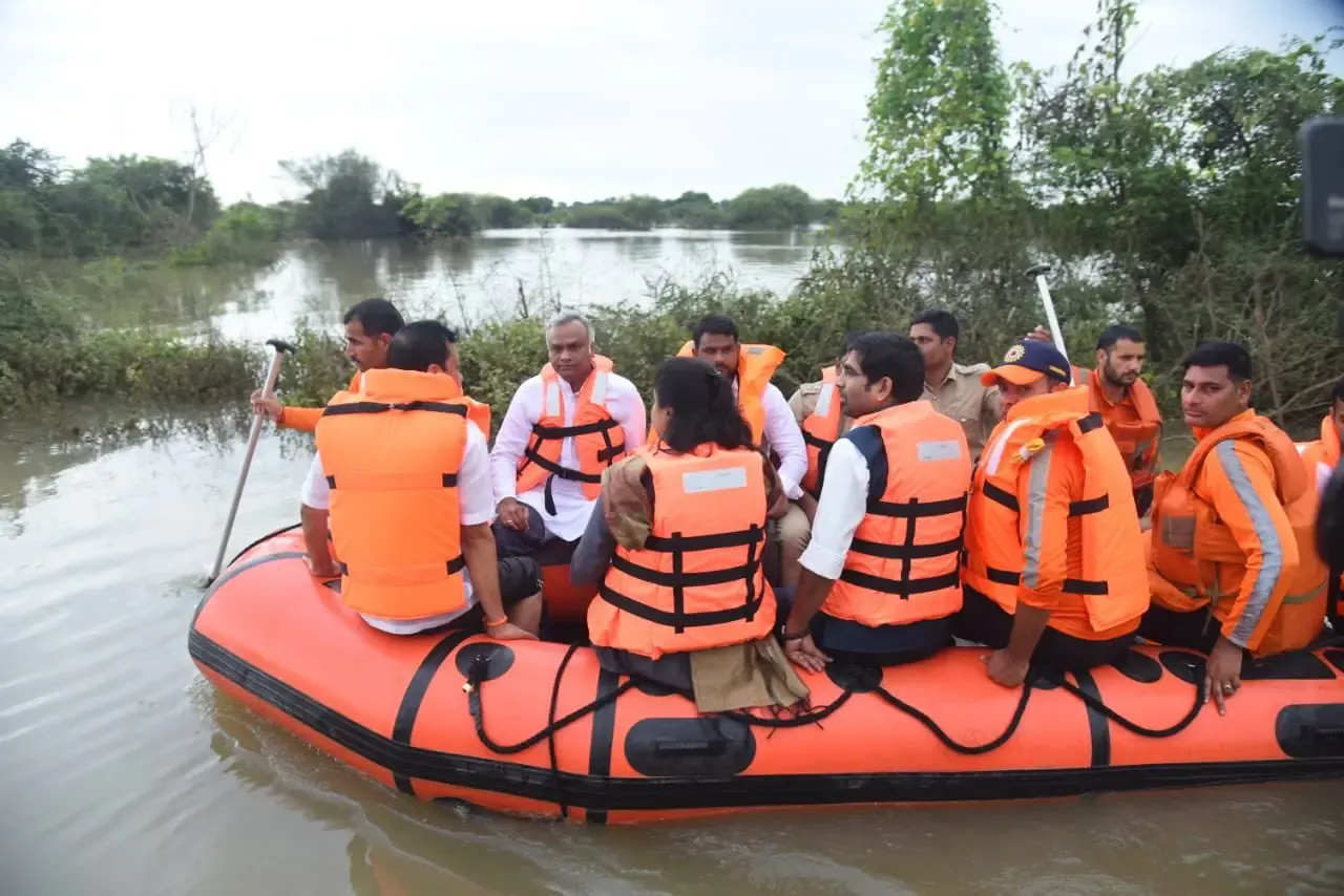 What measures are being taken as heavy rains and floods devastate north Karnataka?