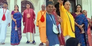 Hema Malini visits ISKCON temple in Navi Mumbai ahead of its
 inauguration by PM Modi