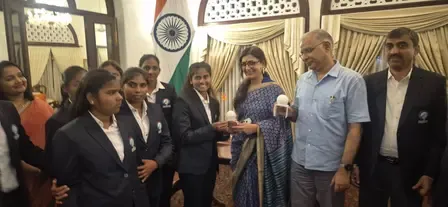 High Commissioner of India to Sri Lanka hosts unbeaten Indian visually impaired women’s cricket team in Colombo