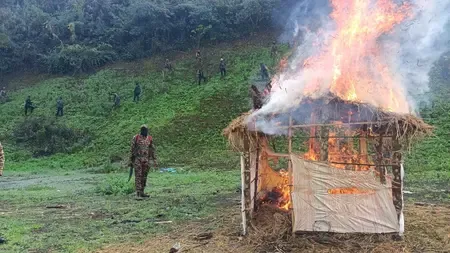 मणिपुर के पहाड़ी जिले कांगपोखी में ड्रग्स का सफाया, 6 दिनों में 306 एकड़ पोप्पी खेती नष्ट