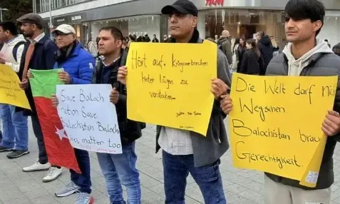 बलूचिस्तान मानवाधिकार उल्लंघन: हनोवर में बीएनएम का विरोध प्रदर्शन, अंतरराष्ट्रीय जांच की मांग