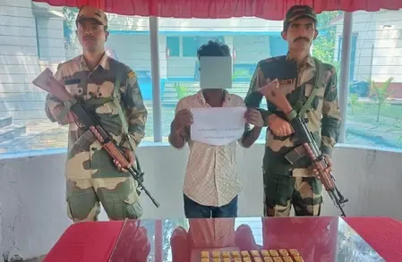 भारत-बांग्लादेश बॉर्डर पर बीएसएफ ने 2.82 करोड़ रुपए के सोने के साथ तस्कर को पकड़ा