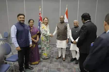 लोकसभा अध्यक्ष ओम बिरला ने बारबाडोस में ऑस्ट्रेलियाई सीनेट अध्यक्ष से मुलाकात की 