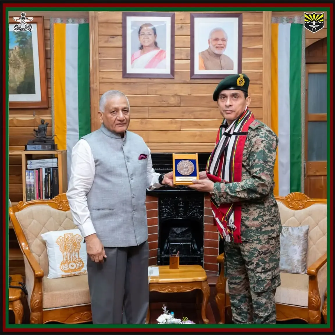 मिजोरम राज्यपाल वीके सिंह और असम राइफल्स के आईजी भिंडर की बैठक, सुरक्षा-विकास और भर्ती रैली पर चर्चा
