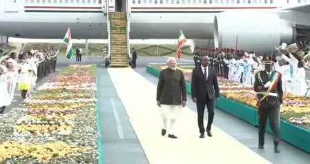 प्रधानमंत्री मोदी अदीस अबाबा पहुंचे, एयरपोर्ट पर इथियोपिया के पीएम ने किया स्वागत