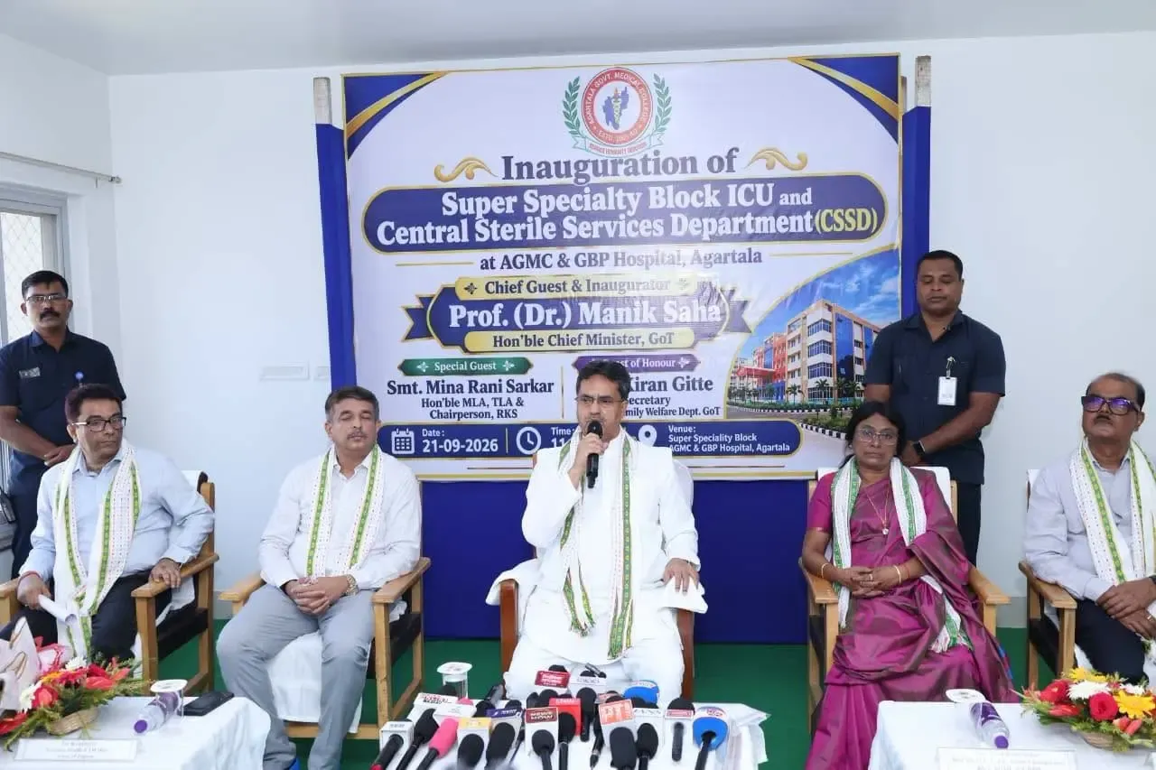त्रिपुरा में एम्बुलेंस के लिए ग्रीन कॉरिडोर बनेगा, CM माणिक साहा ने अगरतला में ICU-CSSD का उद्घाटन किया
