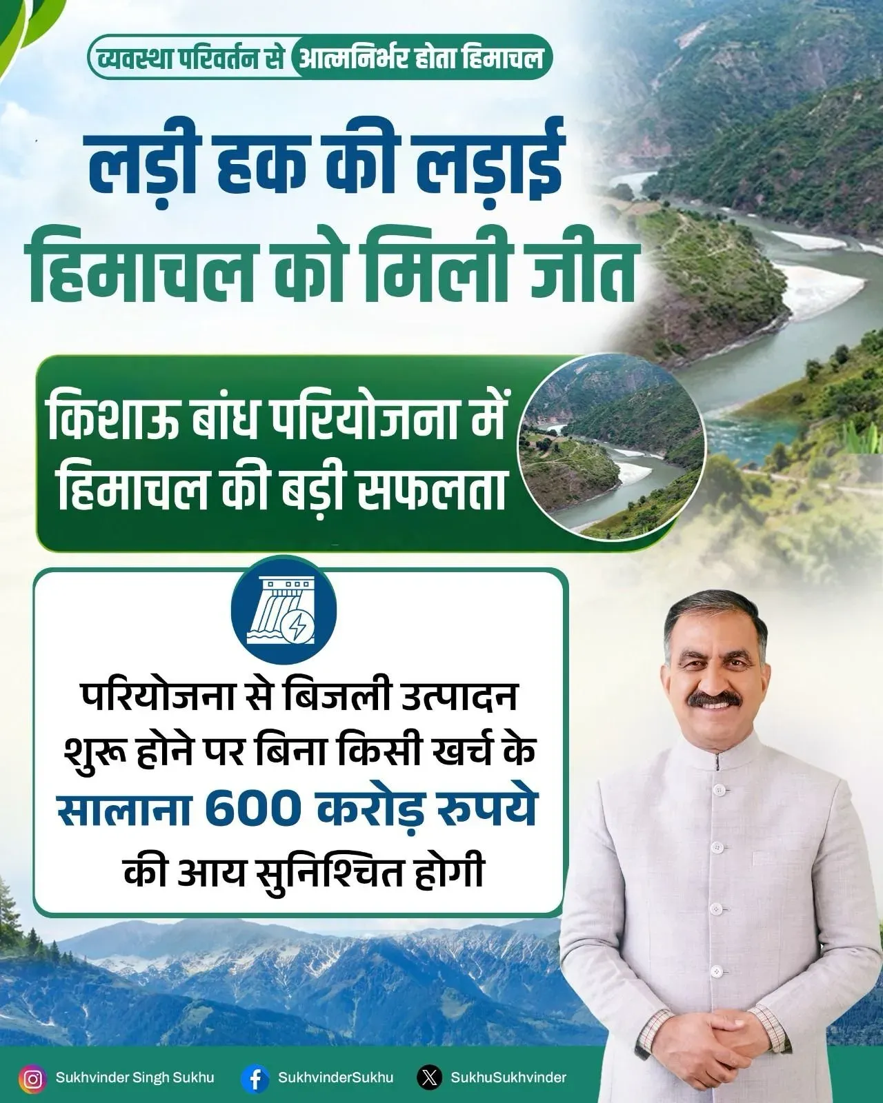 HP CM Office Hails Historic Win on Kishau Dam Project
