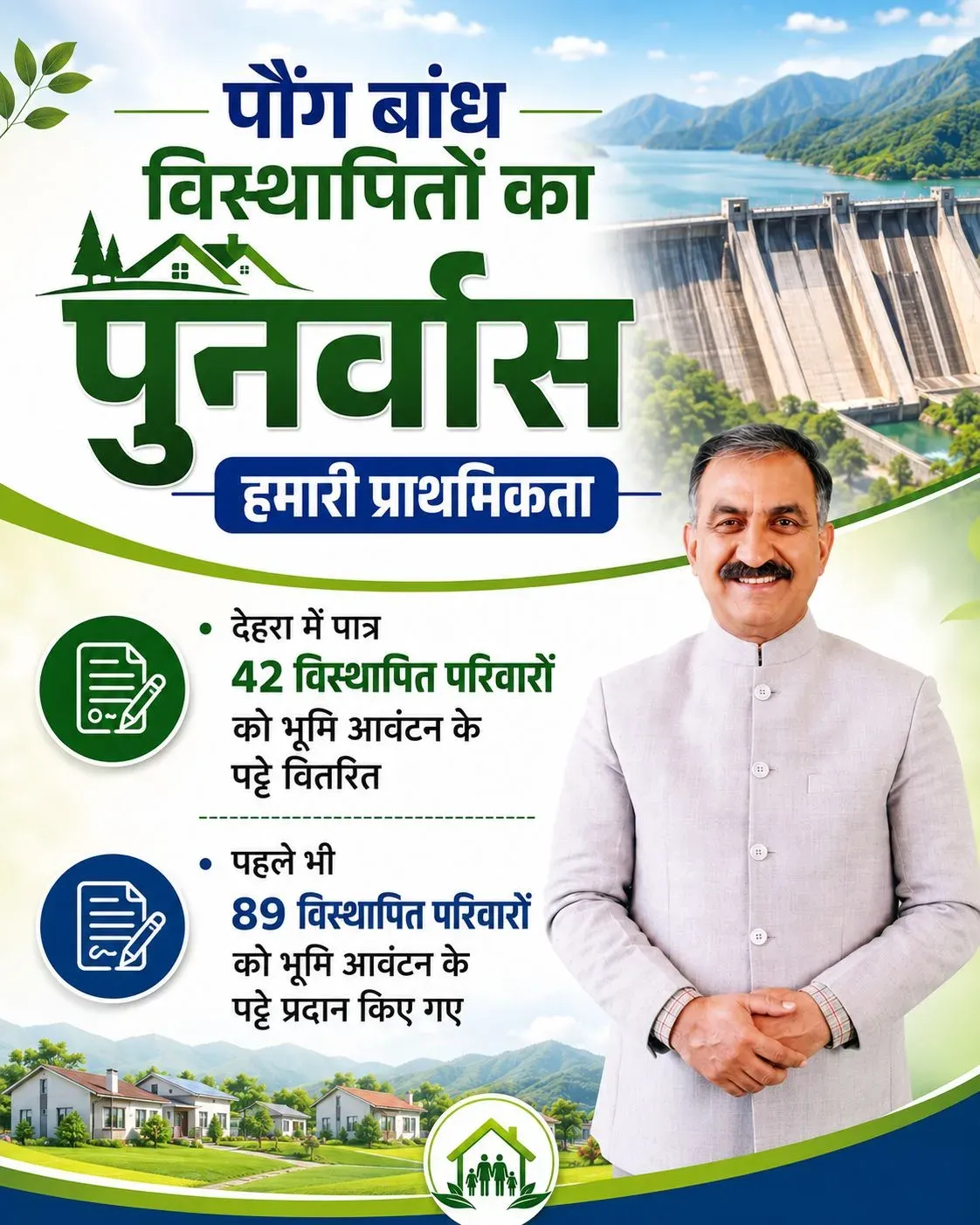 HP CM Office Hands Land Pattas to 42 Pong Dam Displaced Families
