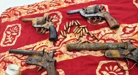 Arms cache in West Bengal fish pond: 8 pistols, 97 rounds seized in Habra