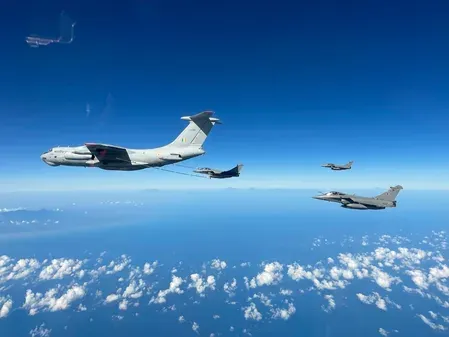 IAF IL-78 refuels Rafales mid-air over Indonesia en route to Pitch Black 2026