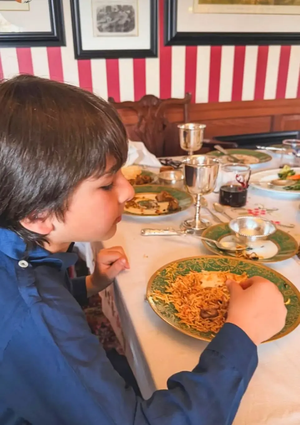 Ibrahim Ali Khan Offers a Glimpse of Taimur Enjoying Eid Biryani