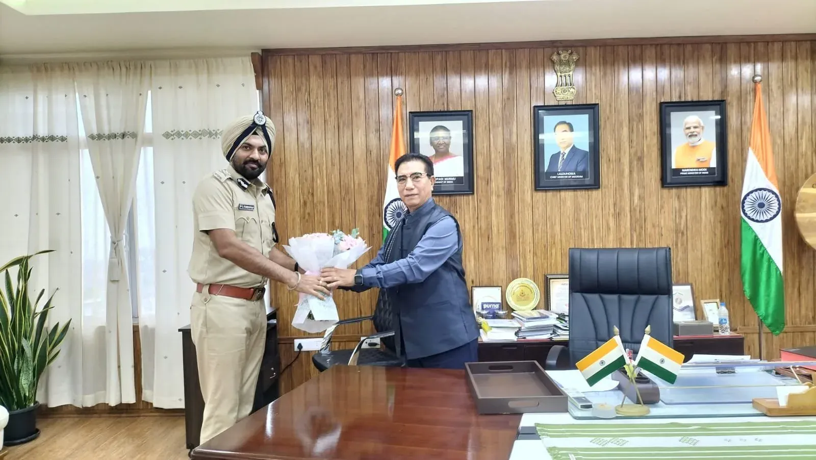 IGP Mandeep Singh Randhawa Calls on Mizoram CM Lalduhoma