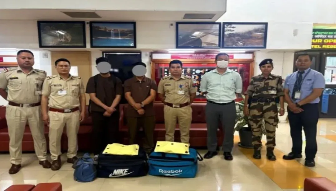 इंफाल एयरपोर्ट पर CISF की कार्रवाई: दो यात्रियों से 4.09 किलो संदिग्ध हेरोइन बरामद