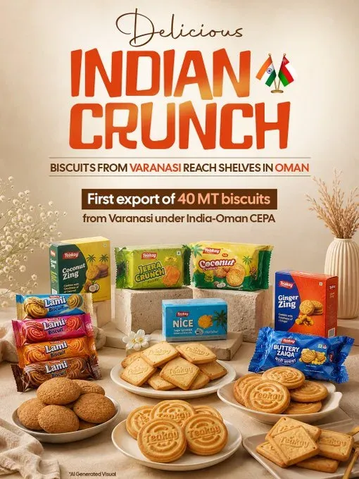 Varanasi biscuits exported to Oman for first time: 40 MT under India-Oman CEPA