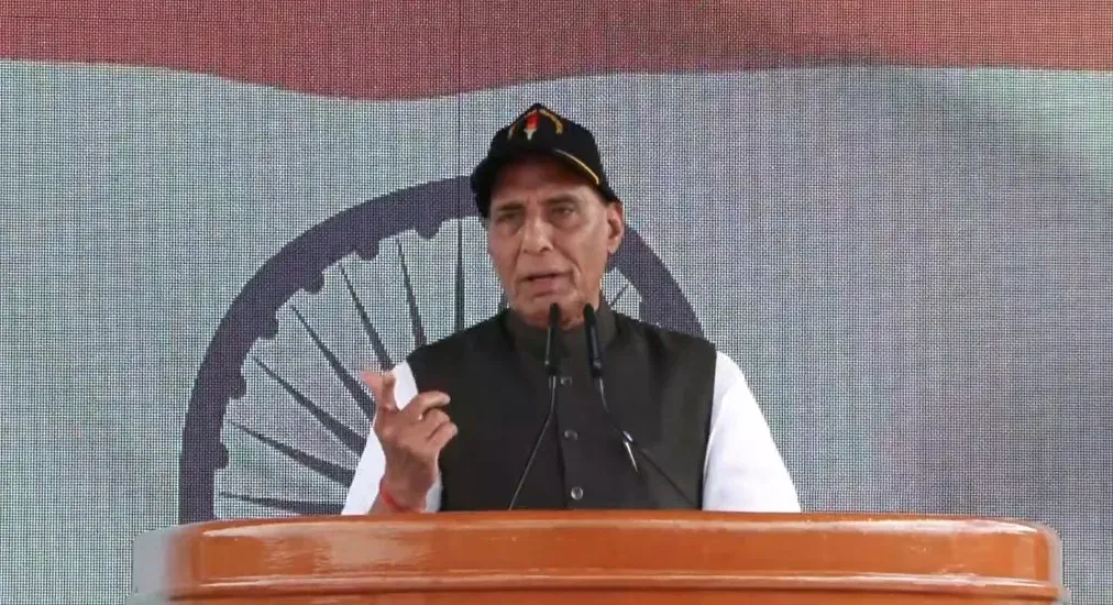 Rajnath Singh at Kargil: India designs chips, Pakistan designs terror